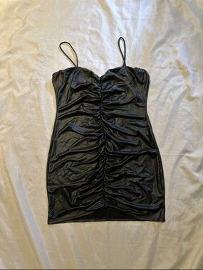 NWT Curvy Sense Faux Leather Ruched Dress 3X